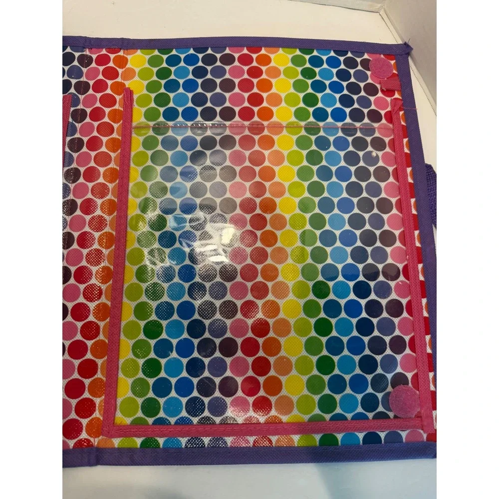 Lisa Frank Tikaani Husky Trifold Portfolio Organizer Bag Rainbow Polka Dot SK045